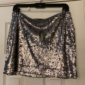 NWT Gray Sequined Mini Skirt